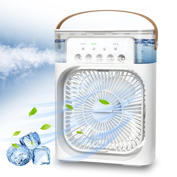 Humidificador de aire 3 en 1, ventilador USB de refrigeración, luz LED nocturna, niebla de agua