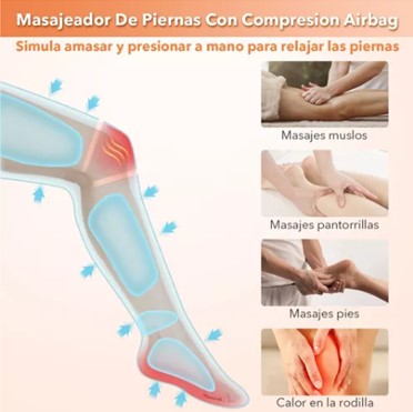 Masajeador Eléctrico para pies y Piernas, Botas Compresión Aire de uso terapéutico y analgésico