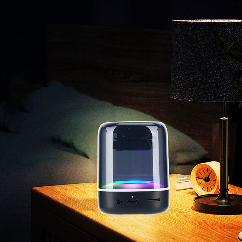 Altavoz transparente luminoso y portátil, parlante inalámbrico, la lámpara de cabecera con Bluetooth