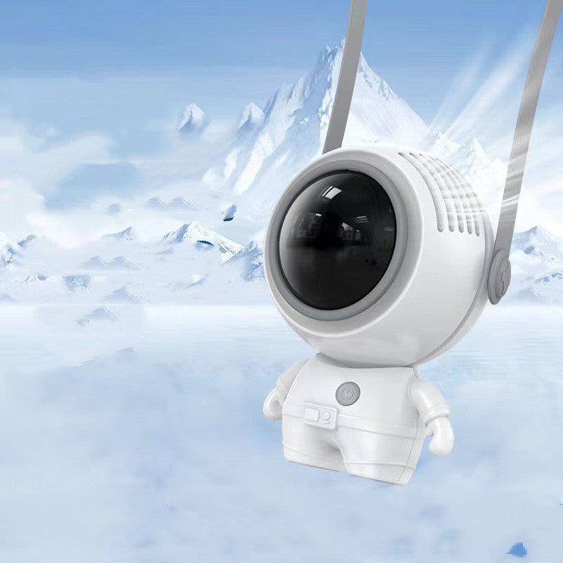 Ventilador personal para el cuello, ventilador pequeño de astronauta recargable por USB, mini ventilador sin aspas