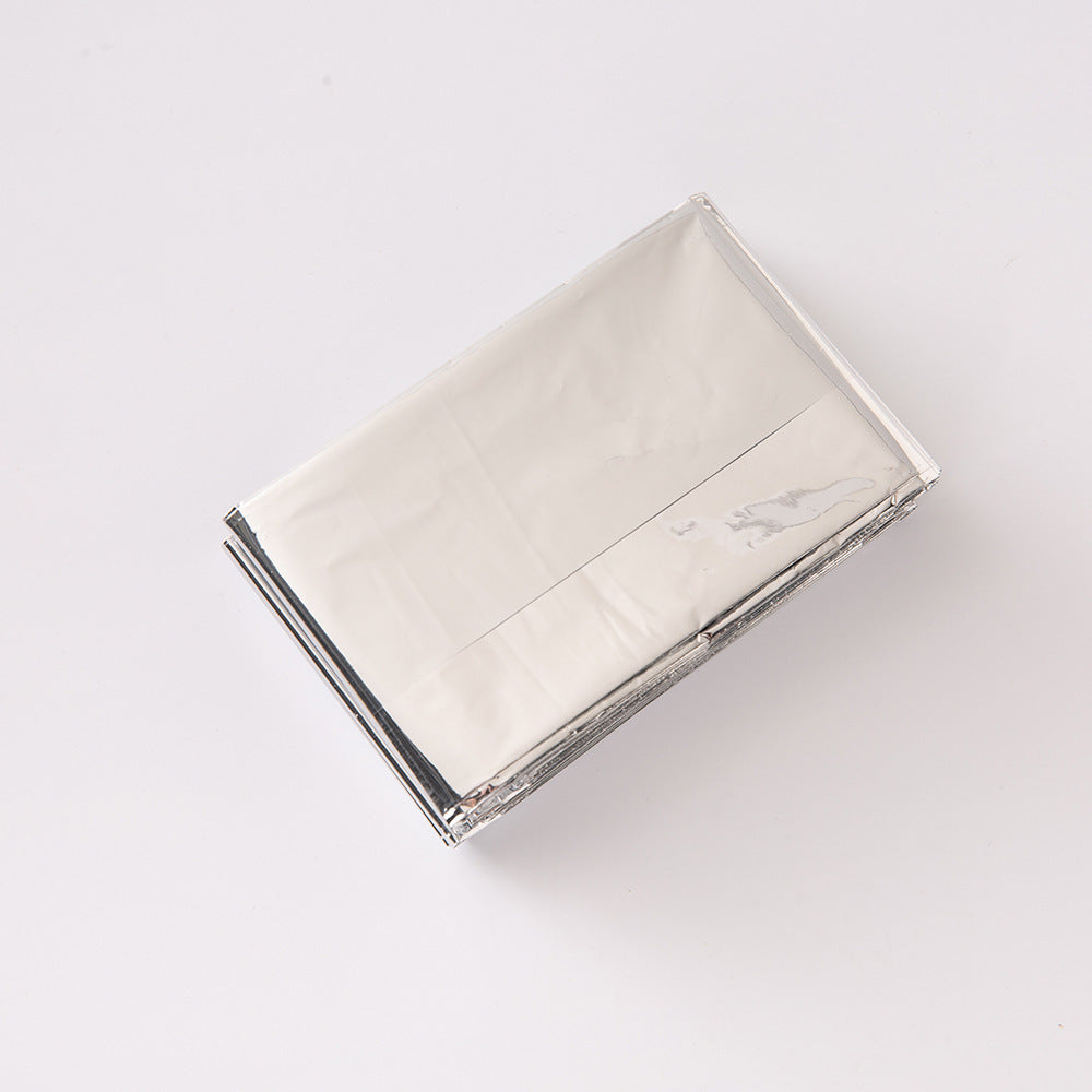 Manta de emergencia para exteriores, portátil, térmica, de doble cara, color plata, para supervivencia