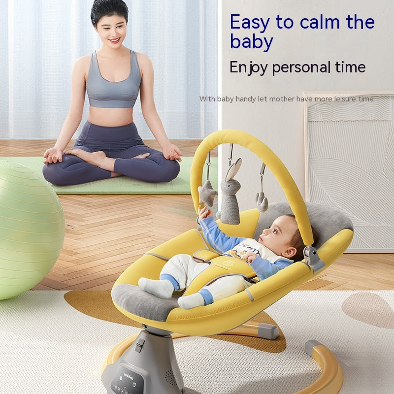 Silla para bebé, columpio portátil para bebé, niños, control remoto para interiores con 5 velocidades de giro, 3 posiciones de asiento, colgantes y Bluetooth