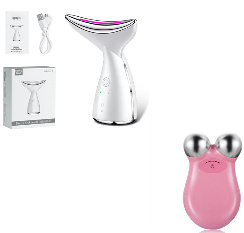 Dispositivo de microcorriente EMS con 3 colores para tratamiento facial, terapia de fotos LED para estiramiento de la piel. Reducir los dispositivos de estiramiento facial de papada