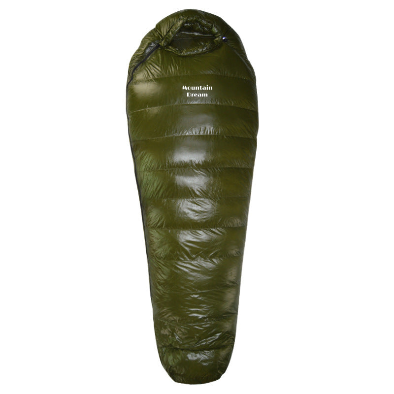 Saco de dormir ultraligero tipo momia relleno de plumón