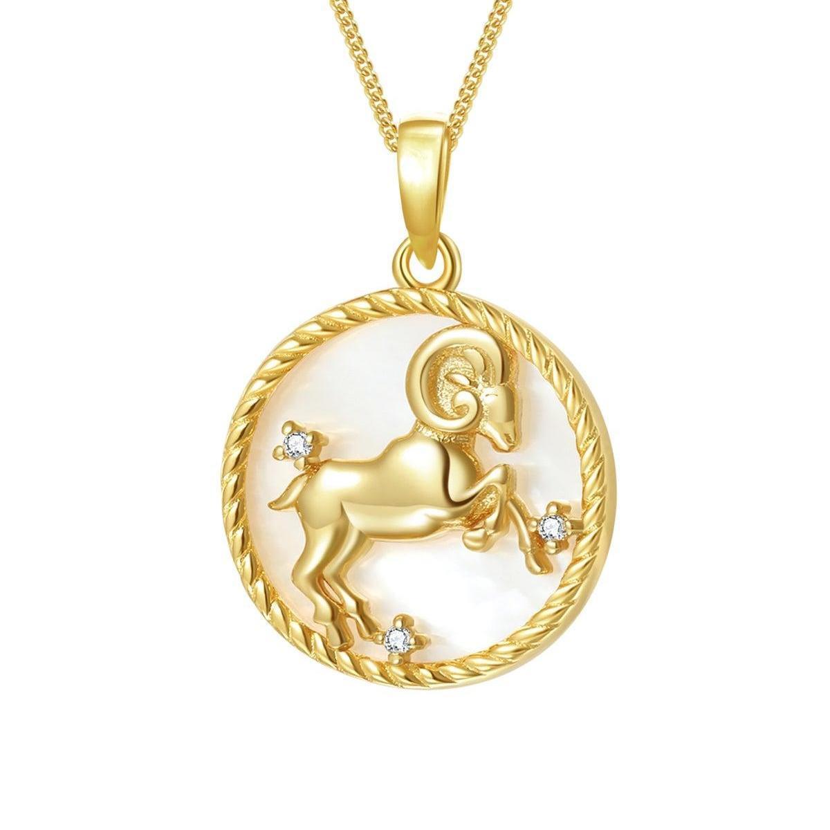 Collar de circonitas con 12 constelaciones de moneda redonda, COLLAR con dije de SIGNO del ZODIACO