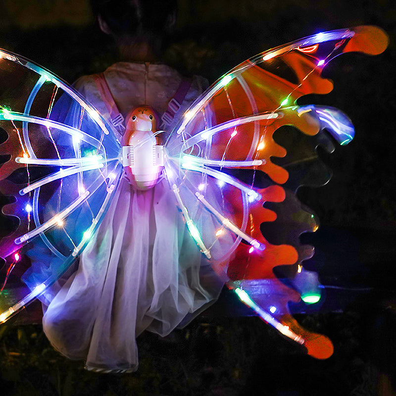 Alas de mariposa con luces brillantes, alas de hadas móviles para lucir como una bella princesa