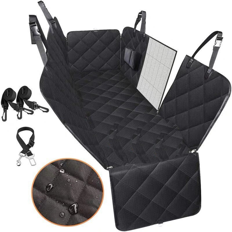 Protector para asiento del automovil para perros, hamaca transportadora de mascotas de malla, Protector de seguridad, alfombrilla para asiento trasero de coche con cremallera y bolsillo para viaje