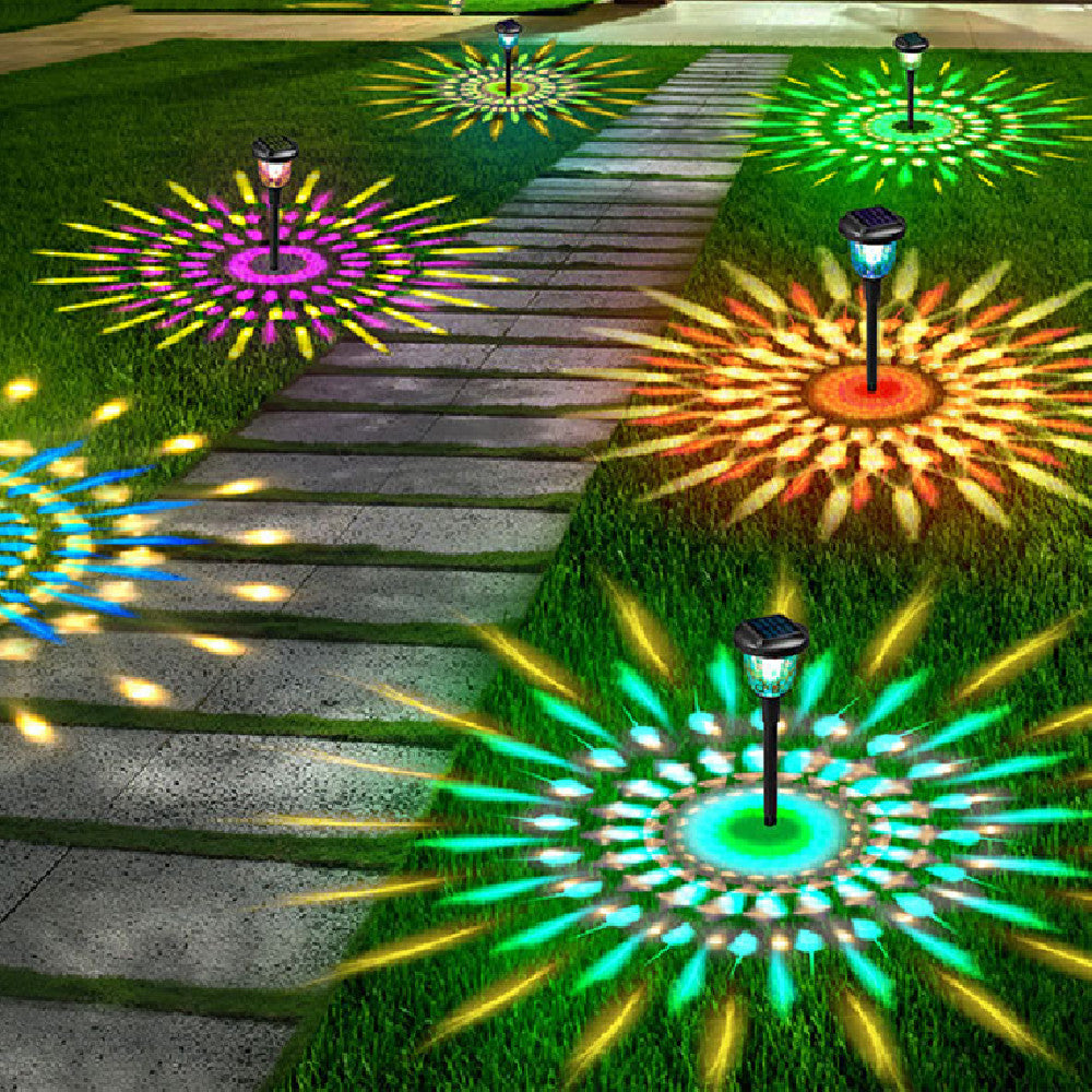 Nuevas luces Solares de paisaje al aire libre para jardín, hermosas luces que proyectan colores con formas de flor
