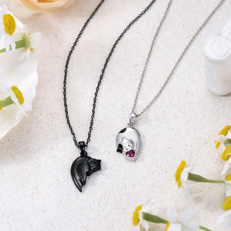 collar de corazón, unión de amor dos dos partes que se unen, para parejas y/o mascotas