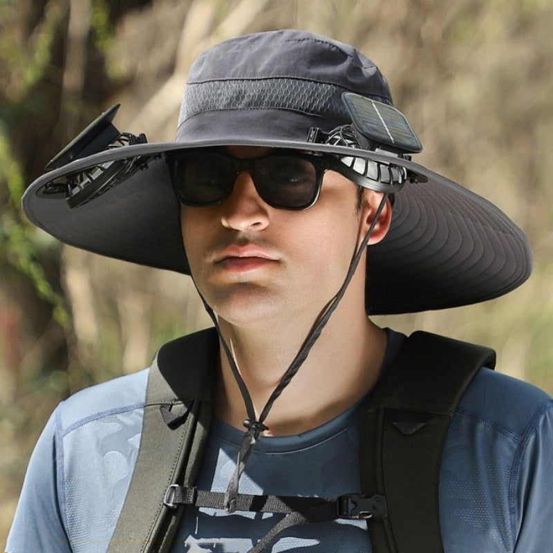 Sombrero con Doble Ventilador Solar – Anti-Calor, Impermeable y Transpirable