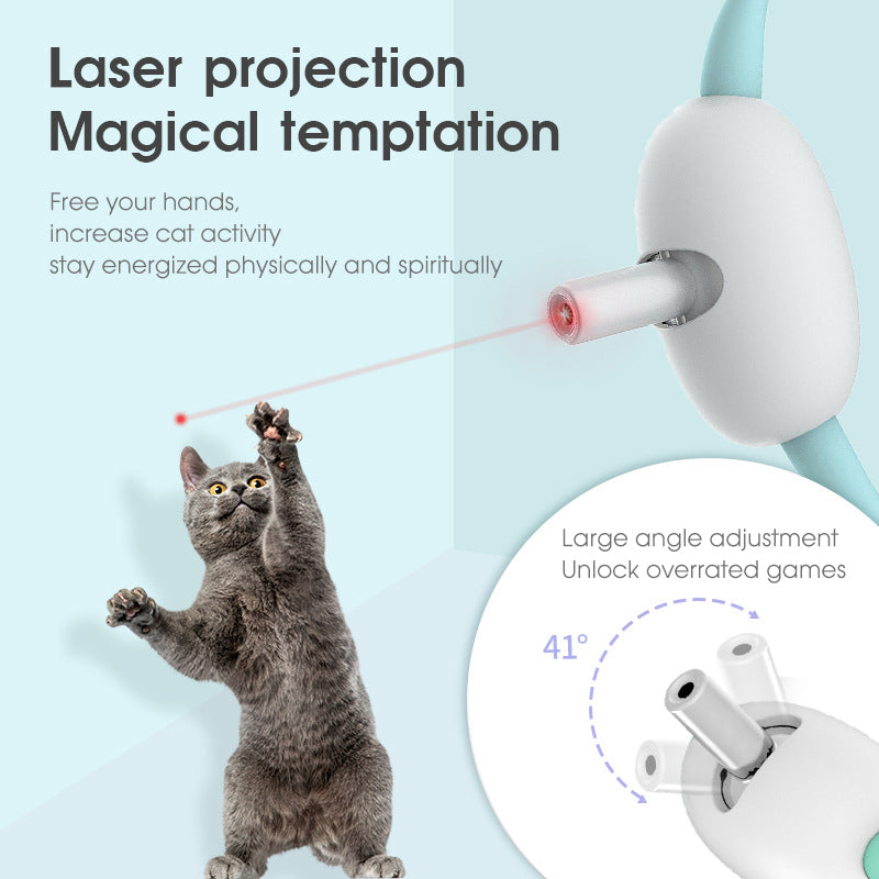 Juguete para gatos, Collar inteligente con láser, carga USB
