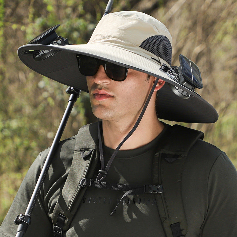 Sombrero con Doble Ventilador Solar – Anti-Calor, Impermeable y Transpirable