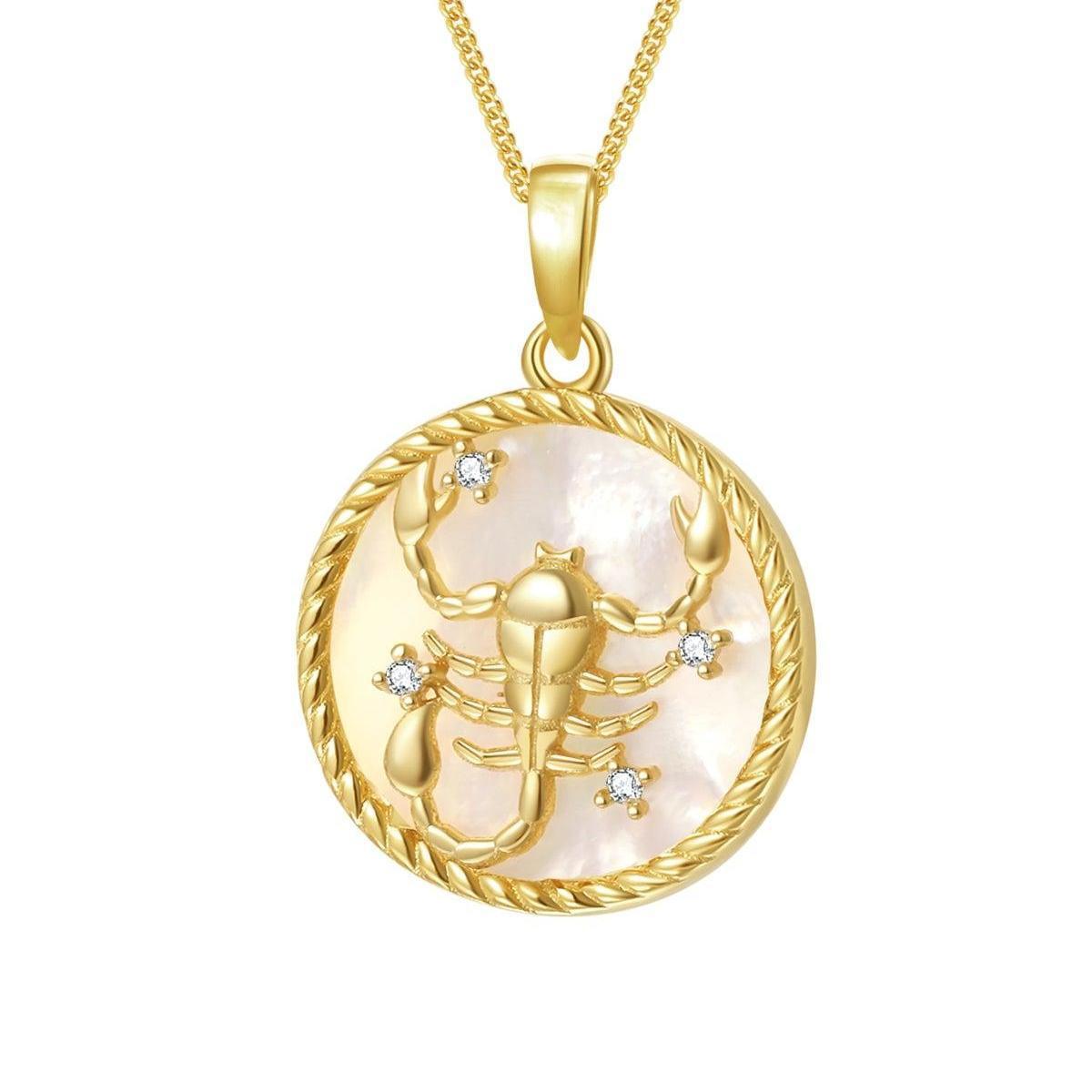 Collar de circonitas con 12 constelaciones de moneda redonda, COLLAR con dije de SIGNO del ZODIACO