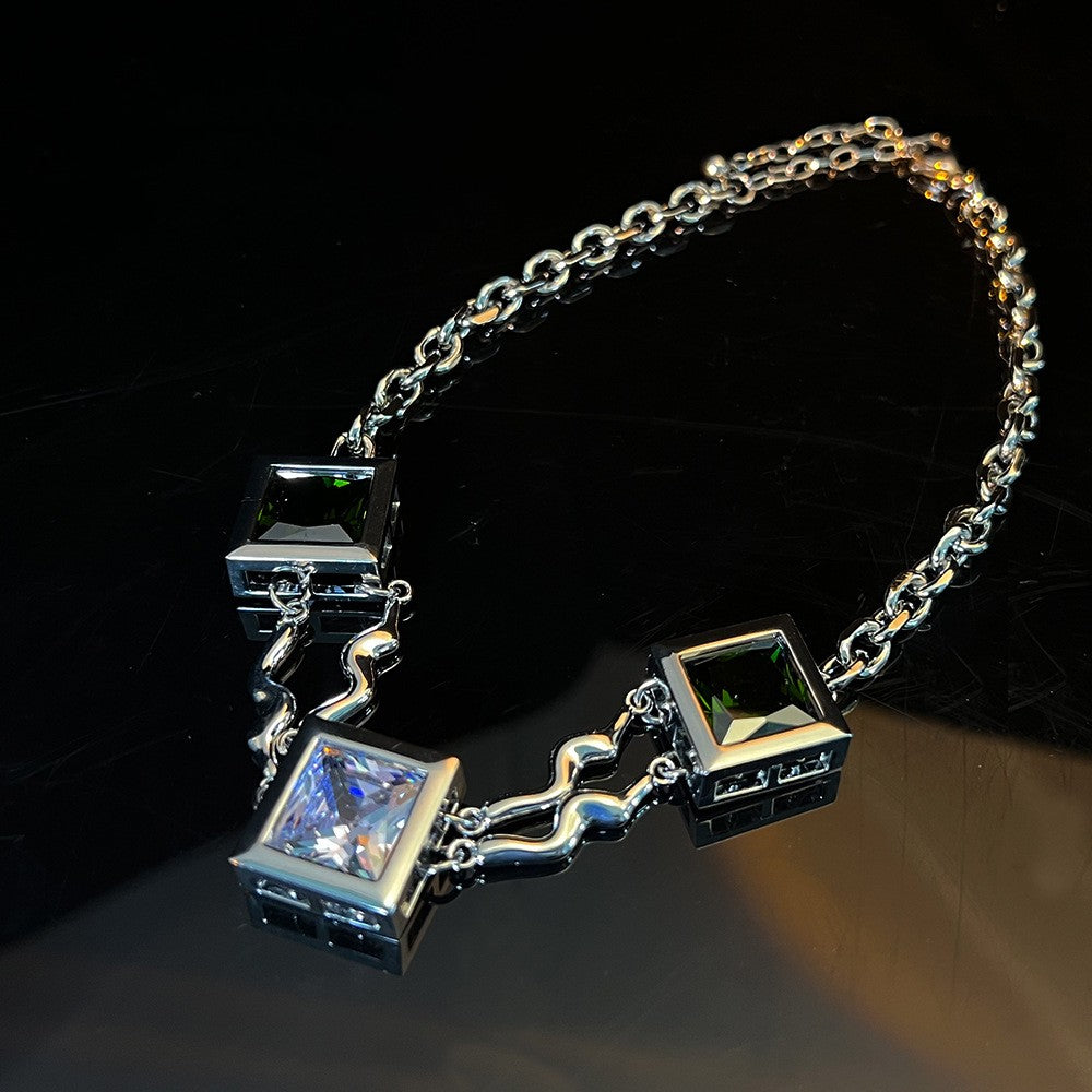 Hermoso Collar de dopamina original bañado en plata, Joya en Plata Phantom
