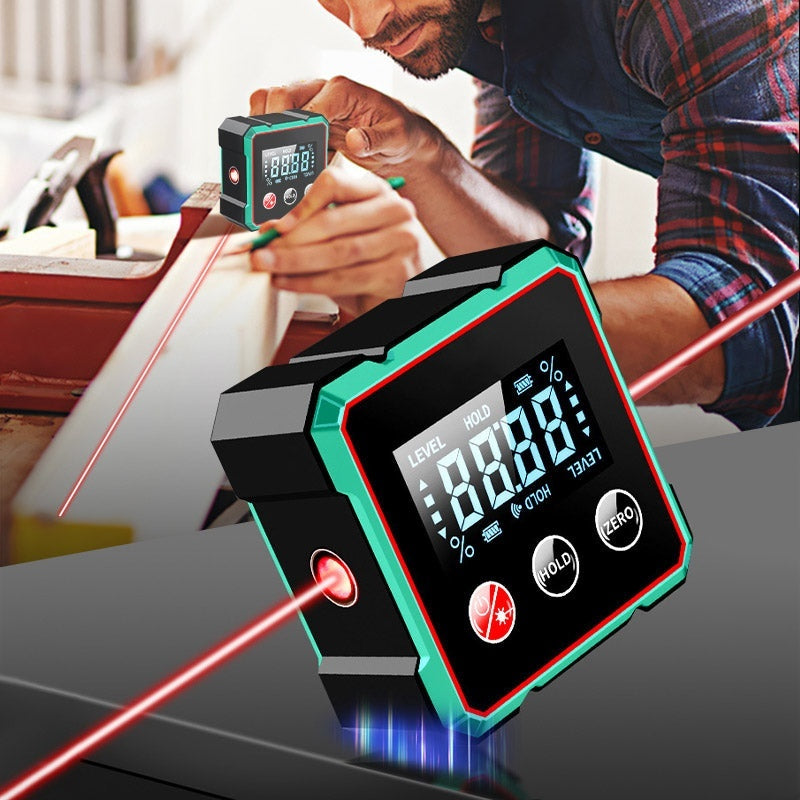 Buscador de ángulos digital magnético con medidor láser electrónico, transportador