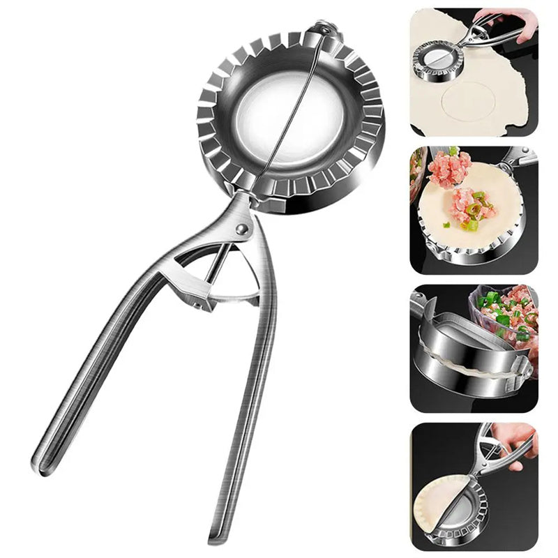 Molde redondo de cocina para hacer pasta, dumplings, máquina de acero inoxidable, herramienta para hornear en casa