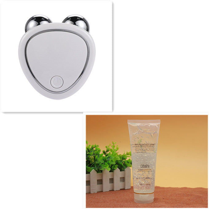 Instrumento de belleza de microcorriente facial portátil para levantar, adelgazar y reducir, masajeador de doble rodillo, antiedad