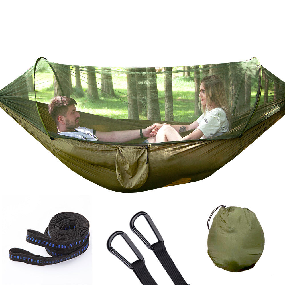 Hamaca de apertura rápida y fácil, totalmente automática con mosquitera para usar al aire libre, excelente calidad