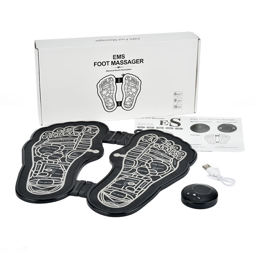 Masajeador de pies recargable con almohadilla para pedicura y pulso EMS.