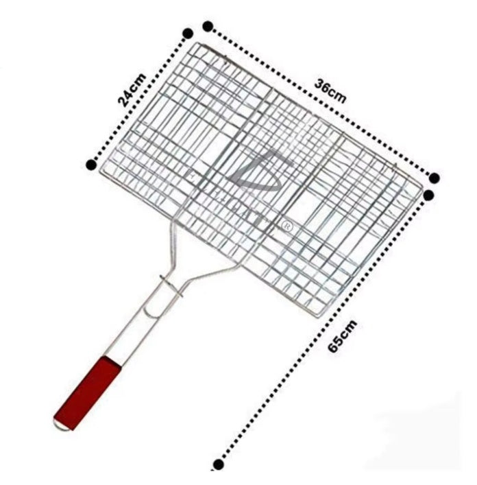 Parrilla Plegable de Acero Inoxidable 65x36 cm – ¡Llévala Donde Quieras!