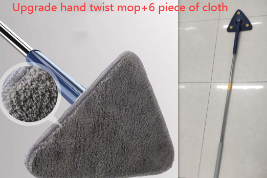 Fregona triangular extensible, fregona de limpieza ajustable giratoria 360 de 110 Cm para bañera, azulejo, suelo, pared