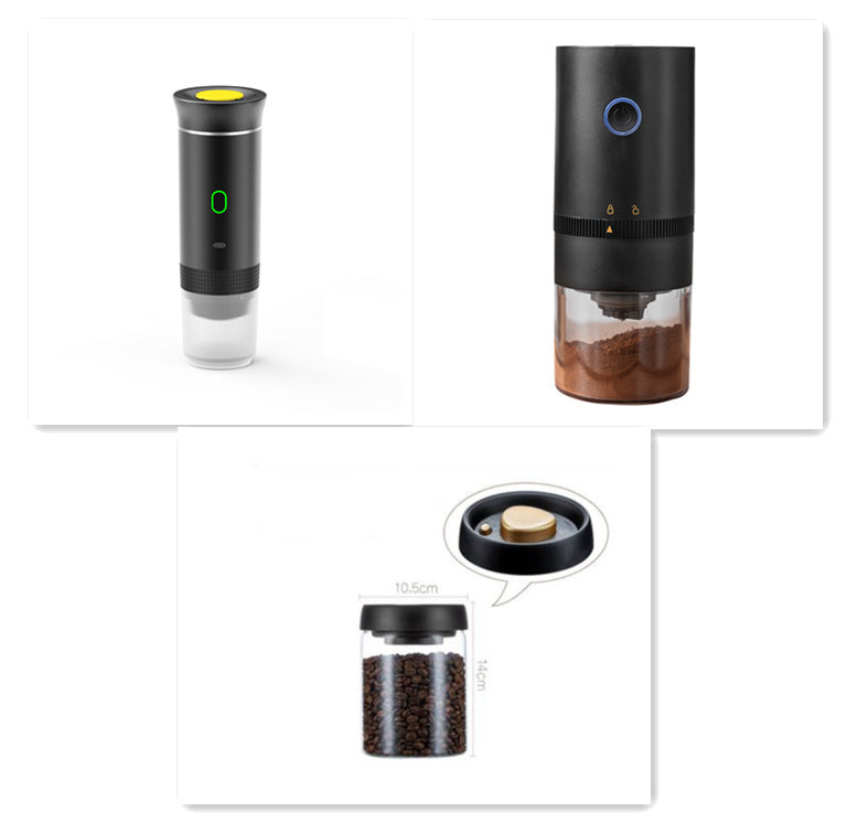 Molinillo de café eléctrico portátil 3 en 1, práctico y práctico para viajes, cafetera de cápsulas