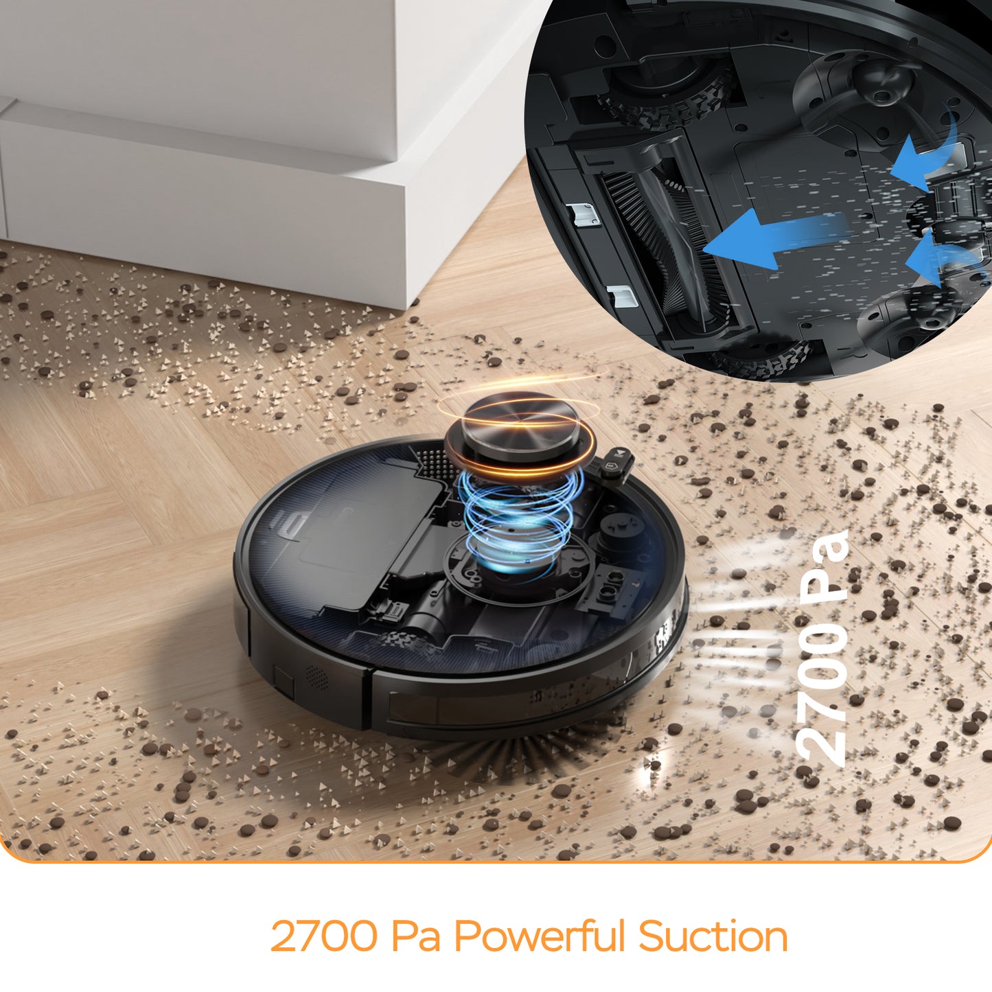 Robot aspirador y trapeador Geek Smart L7, navegación LDS, aplicación conectada a Wi-Fi, limpieza selectiva de habitaciones, succión MAX 2700 PA, ideal para mascotas y hogares más grandes