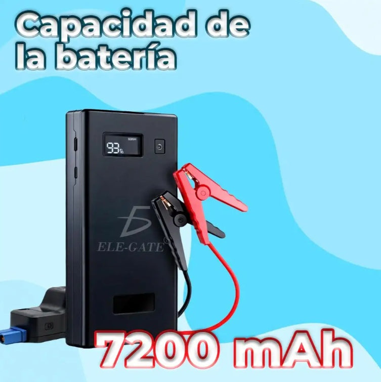Arrancador Portátil 7200mAh con Carga Rápida – Seguridad para tu Auto y tus Dispositivos