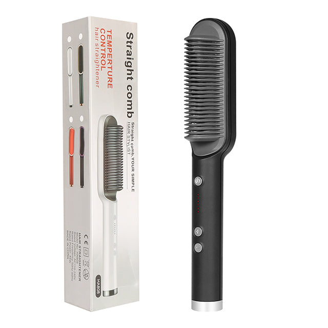 Nueva plancha de pelo 2 en 1, peine caliente, rizador de iones negativos, cepillo eléctrico de doble propósito.