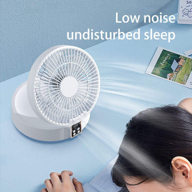 Ventilador plegable eléctrico con luz nocturna, ventilador de pared, Silencioso,enfriador de aire para el hogar con control remoto