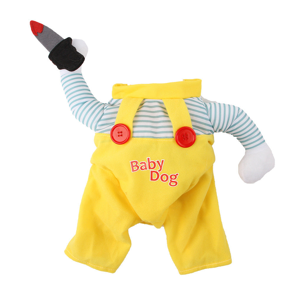 Disfraz de Halloween para gato, chuchi colorido, ropa para gato con cuchillo