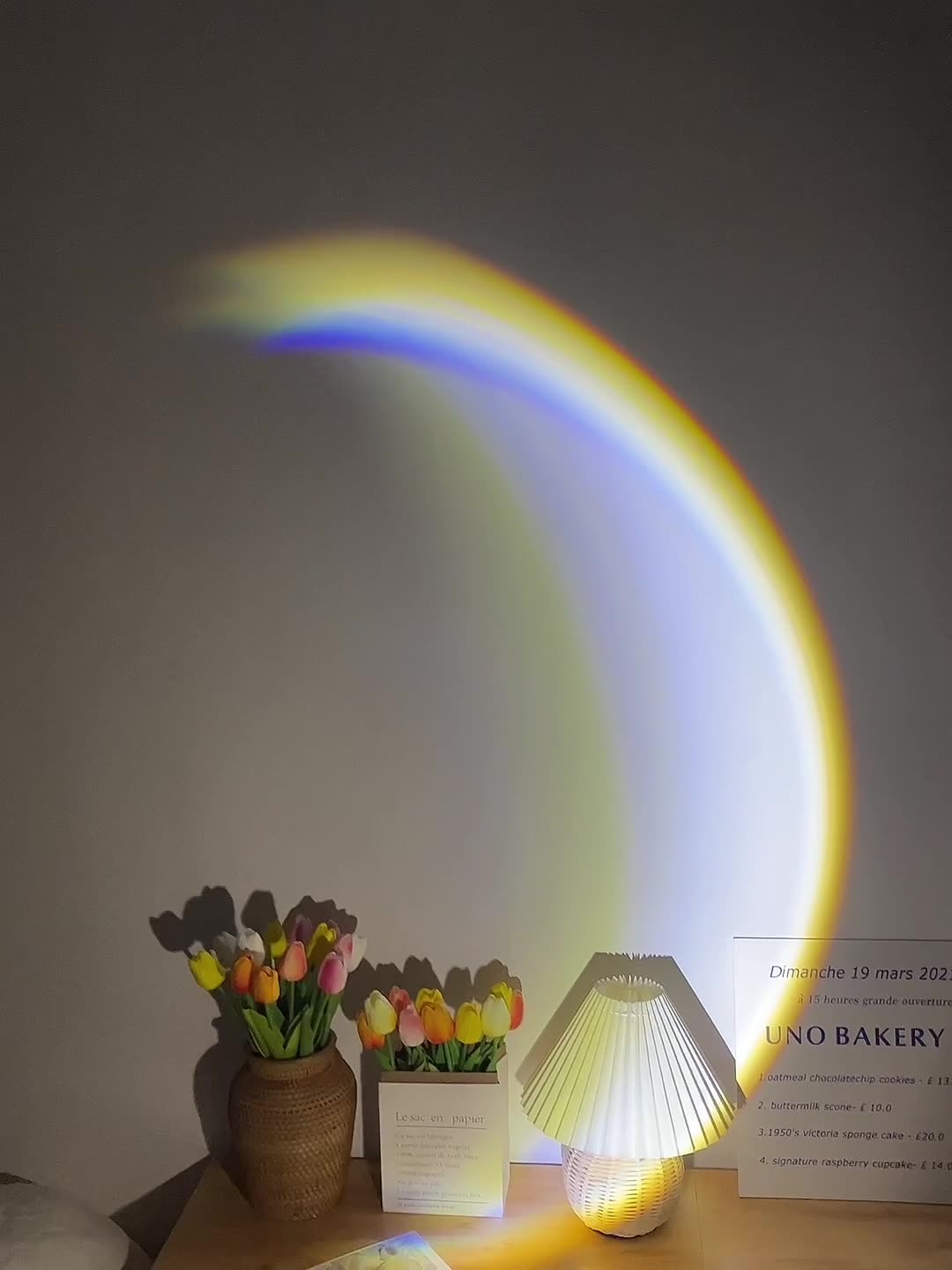 Lámpara LED de Luna con USB, proyector de luz de atardecer nocturno de neón de arcoíris, iluminación de ambiente de pared para fotografía, decoración del hogar y dormitorio