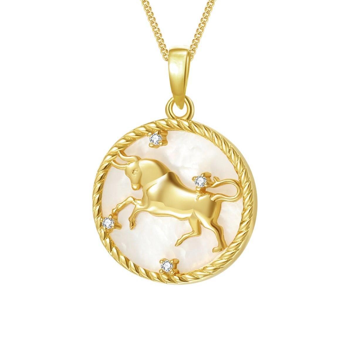 Collar de circonitas con 12 constelaciones de moneda redonda, COLLAR con dije de SIGNO del ZODIACO