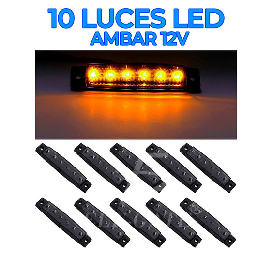 Juego de 10 Luces LED Ámbar para Señalización de automóviles, camiones, remolques