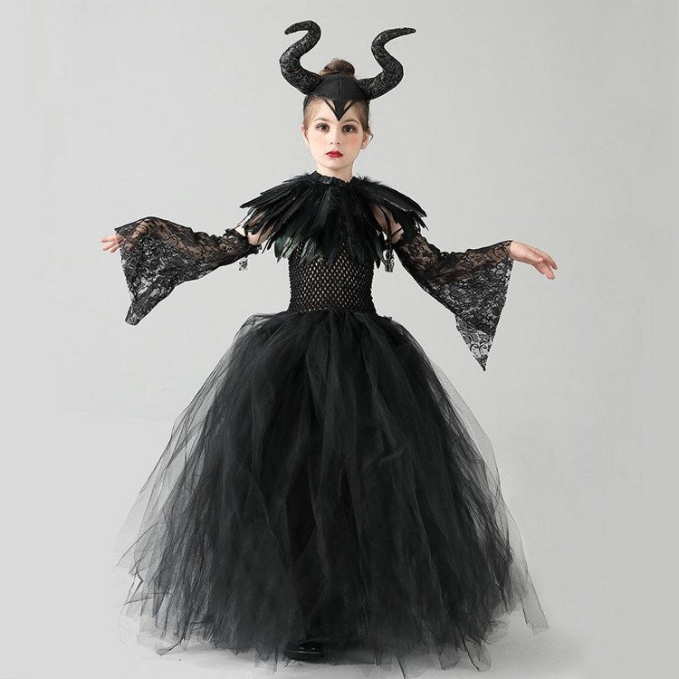 Vestido de bruja para disfraz de Halloween para niña