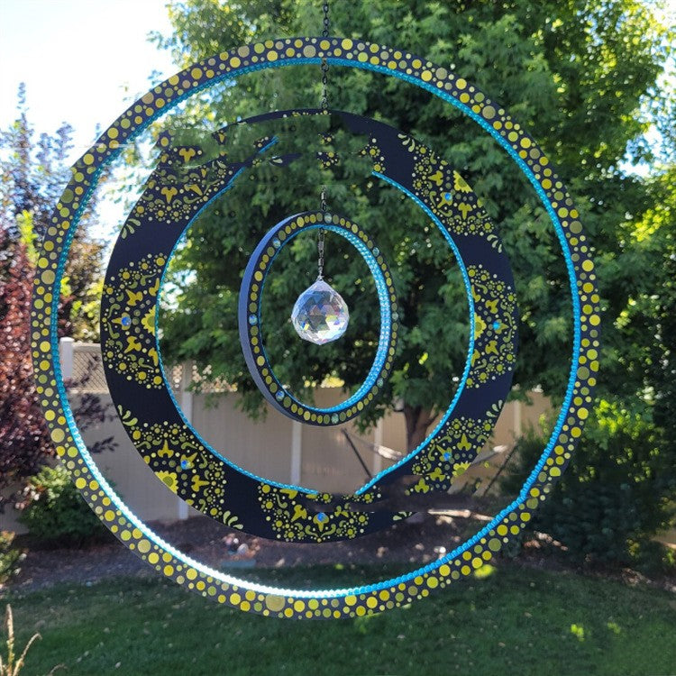 Colgante de jardín, llamador de ángeles, imagen del sol para embellecer tu jardín, colgante de hierro, decoración de patio y jardín