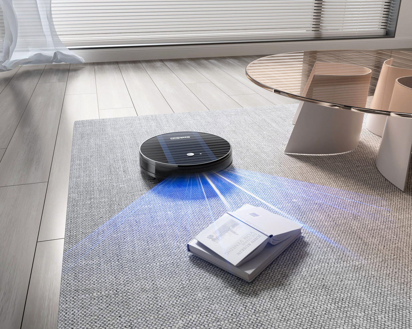 Robot aspirador inteligente Geek G6 Plus, ultrafino, fuerte succión de 1800 Pa, autocarga automática, conectividad WiFi, control de aplicaciones