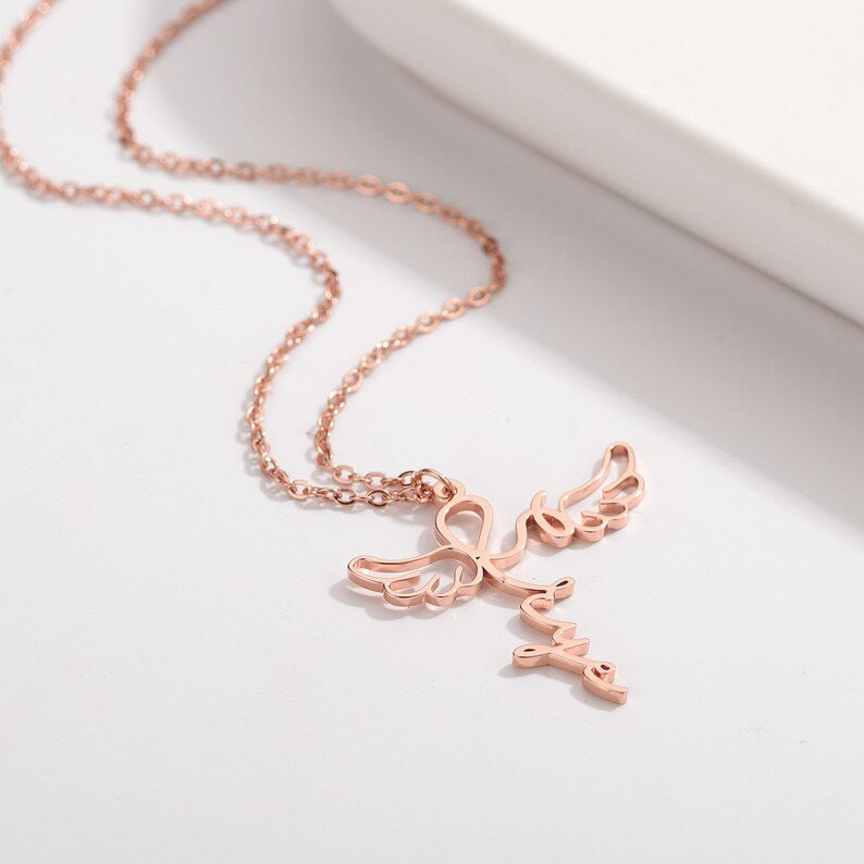 Collar para formar tu NOMBRE con dijes de alas de ángel -