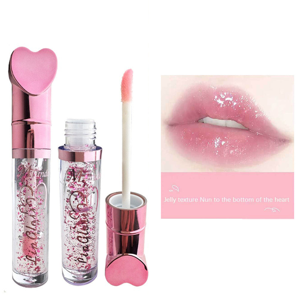 Labios labiales Color en forma de corazón que cambia y brillo, No mancha, Loción labial Hidratante