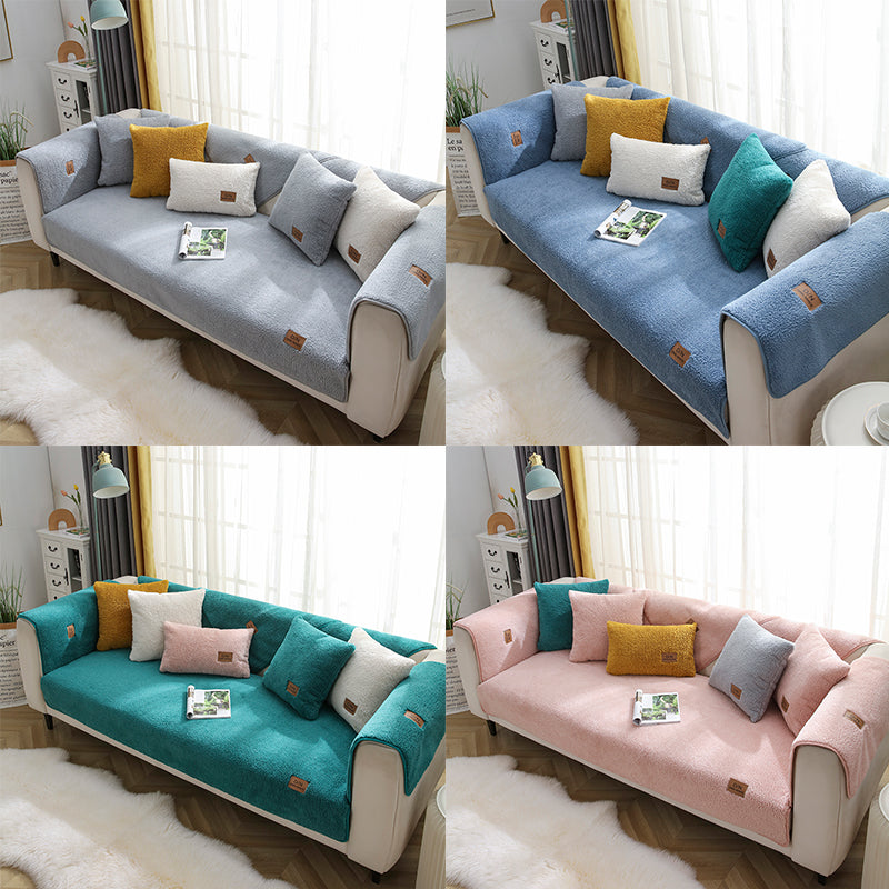 Funda de lana para sofá ideal para este inverno, fundas de sofá suaves y lisas de felpa gruesa para sala de estar