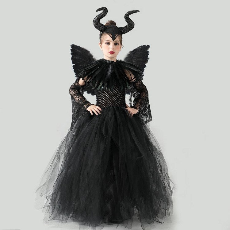 Vestido de bruja para disfraz de Halloween para niña