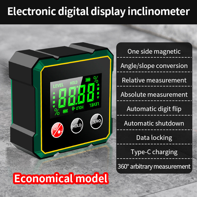 Buscador de ángulos digital magnético con medidor láser electrónico, transportador