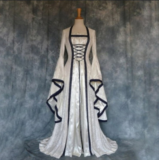 Vestido retro de arte medieval de Halloween para mujer