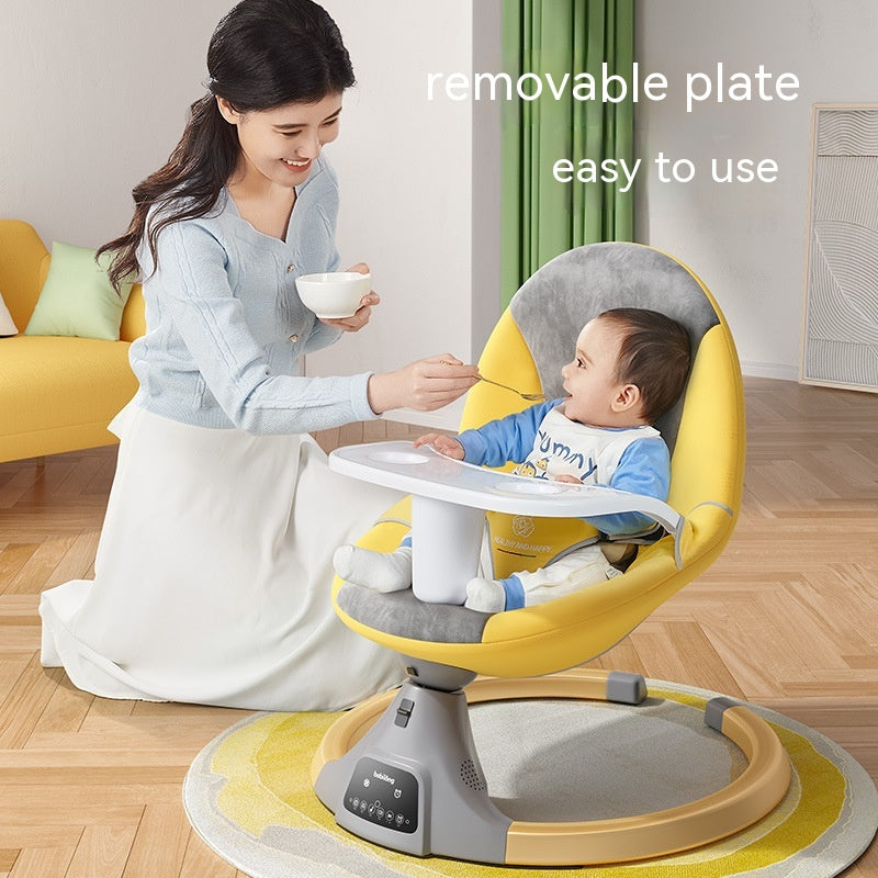 Silla para bebé, columpio portátil para bebé, niños, control remoto para interiores con 5 velocidades de giro, 3 posiciones de asiento, colgantes y Bluetooth