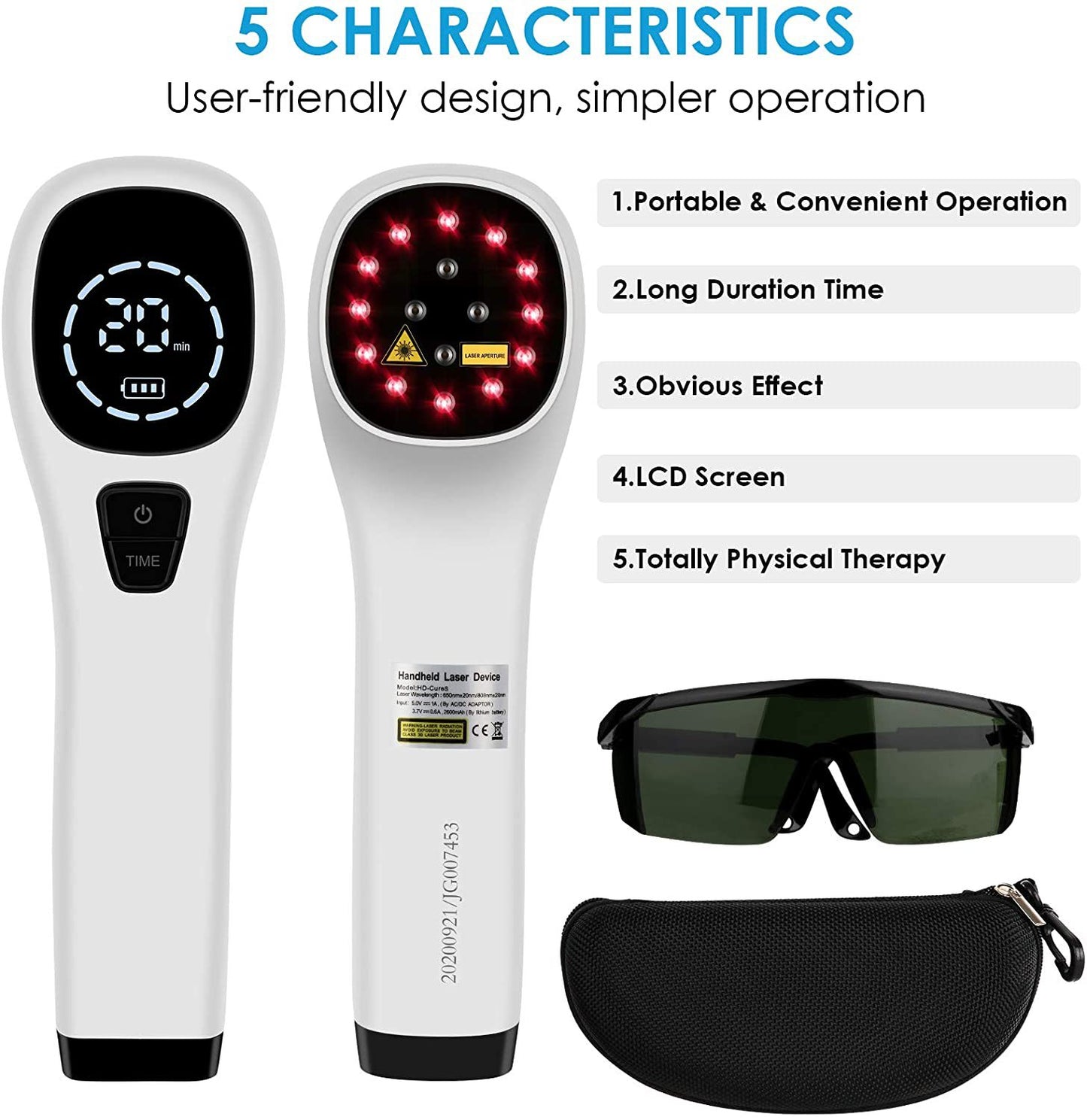 Dispositivo de terapia de luz roja de mano, luz infrarrojo para terapia del dolor, sanación y cuidado de la salud
