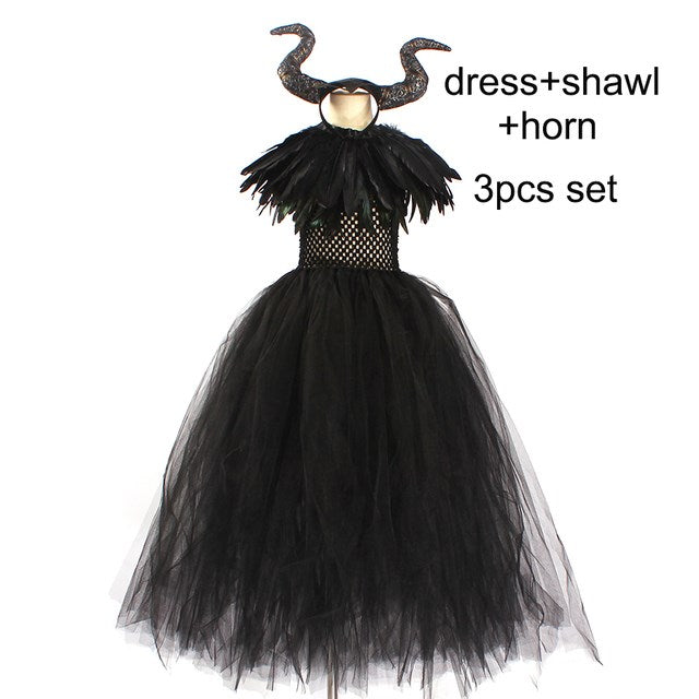 Vestido de bruja para disfraz de Halloween para niña