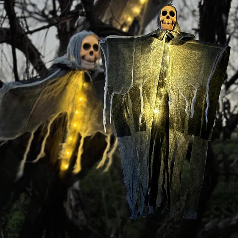 Fantasma Colgante con Calavera 85cm – Decoración de Halloween para Interior y Exterior 👻