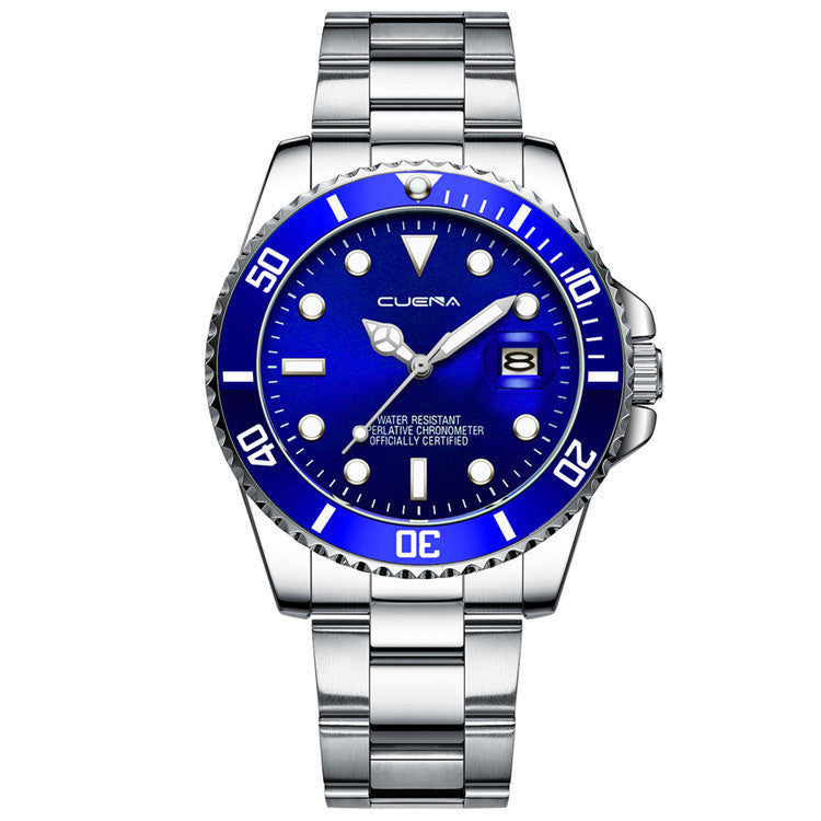 Reloj De Cuarzo Correa De Acero, sin batería, reloj de hombre, fecha, cuerda automática, impermeable, marca de acero inoxidable, de lujo para hombre