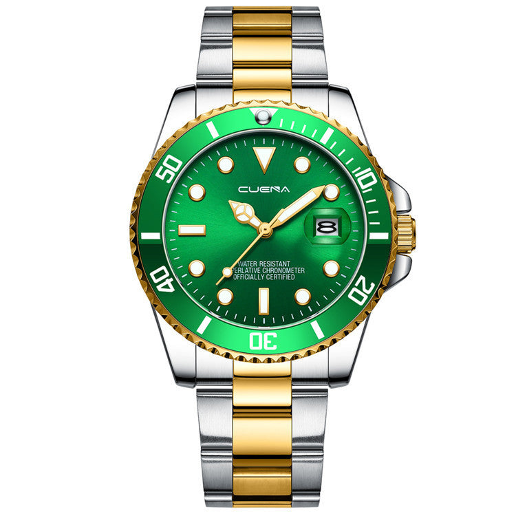 Reloj De Cuarzo Correa De Acero, sin batería, reloj de hombre, fecha, cuerda automática, impermeable, marca de acero inoxidable, de lujo para hombre