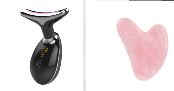 Masajeador térmico EMS para cuello, reafirmante y reafirmante, con microcorriente eléctrica y eliminador de arrugas.